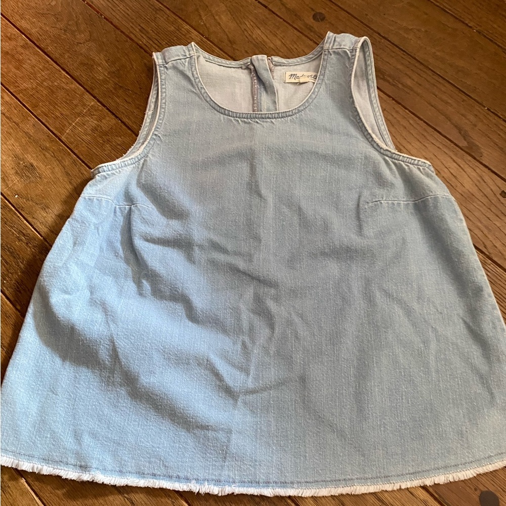 Madewell Light Blue Denim Tank Top